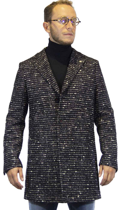 Cappotto uomo Manuel Ritz in lana tweed blu. 2532C4478 183737 - Luisa Trendy (5201649238151)