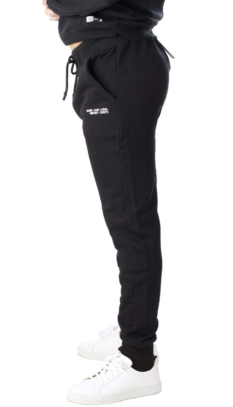 Gaudì uomo Pantalone jogging nero in felpa. 121GU24001_2001 (6621394632839)