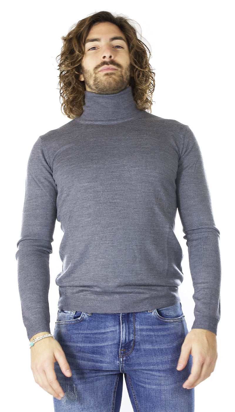 Havana & co Maglia dolcevita grigio in lana merino. H0389D / T7086 (6649849020551)