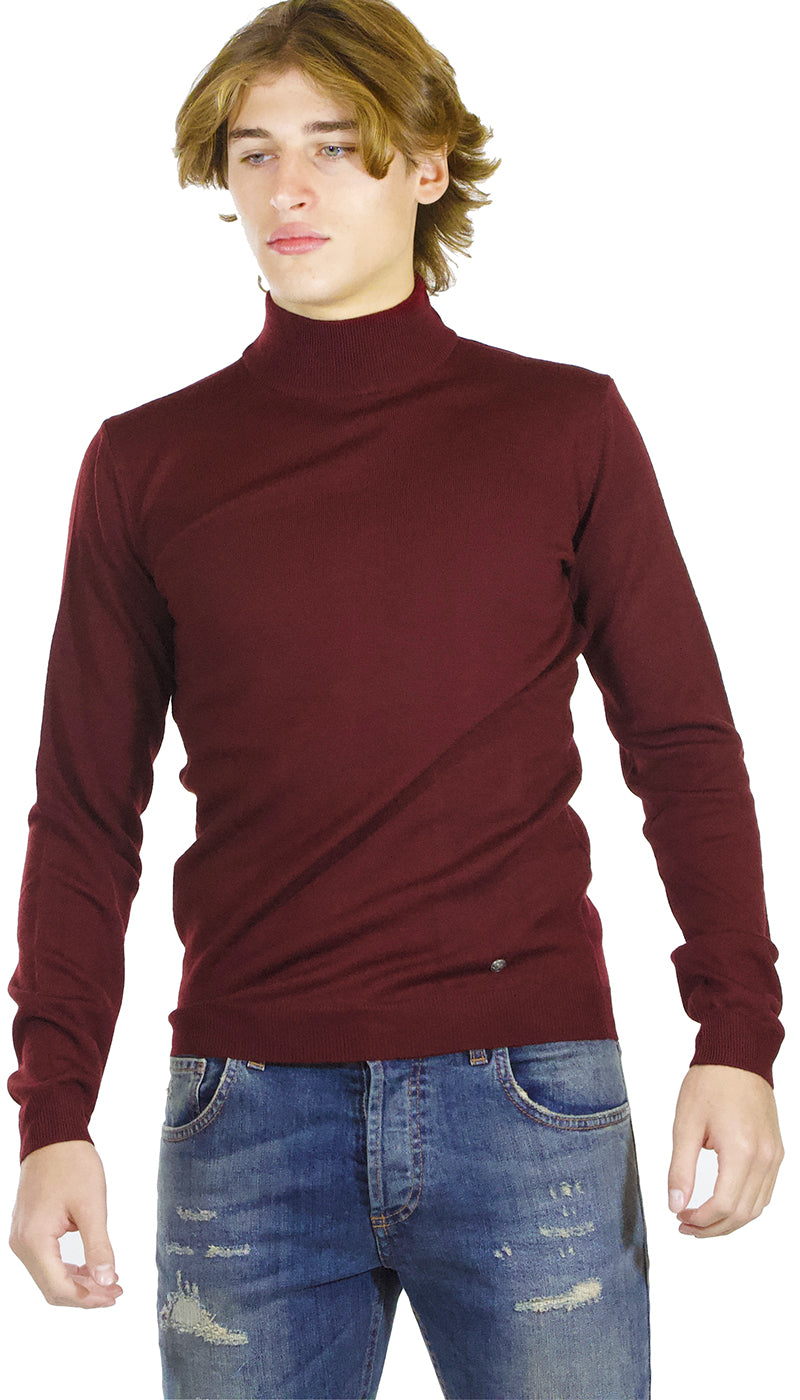 Maglia dolcevita uomo Havana & co bordeaux in lana collo a vulcano.  H0389L / T7086 - Luisa Trendy (5210982776967)