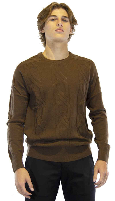 Maglia uomo Gaudì in lana intrecciata marrone. A/I 2020/21 021GU53025 - Luisa Trendy (5197619953799)