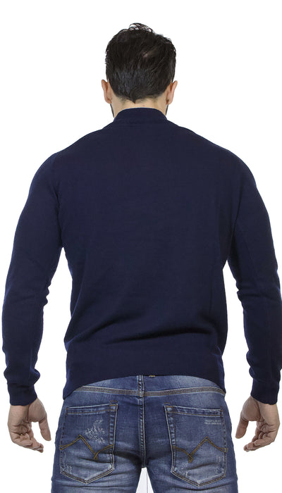 Maglia uomo Seventy in lana blu , collo alto con zip.  MT2338 910467 - Luisa Trendy (5209327665287)