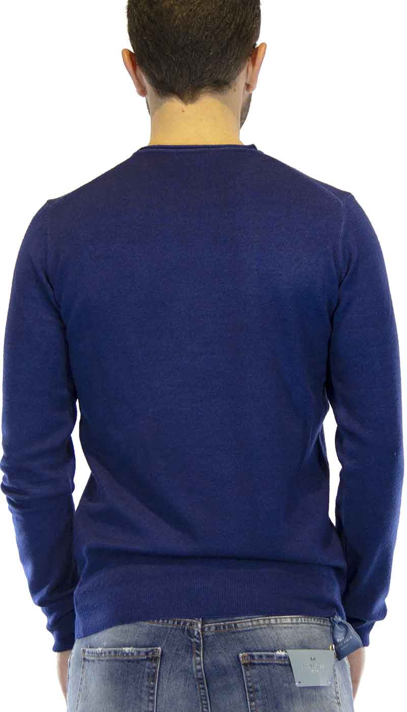 Maglia uomo Seventy girocollo in lana blu. MT1972 910384 - Luisa Trendy (5198707294343)