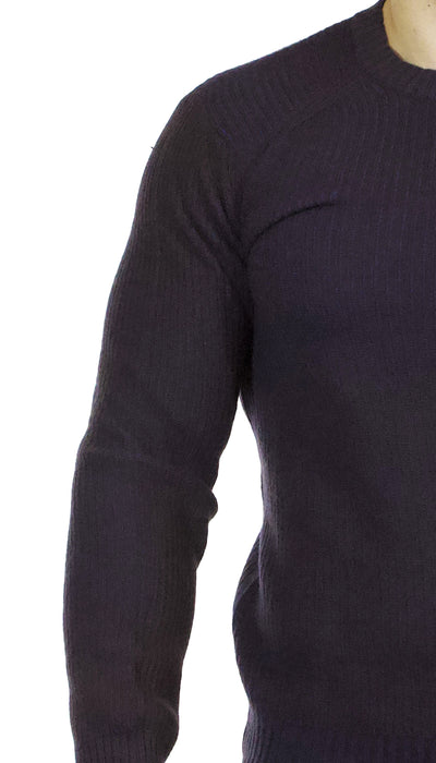 Maglia uomo Seventy girocollo in lana e cashmere motivo a righe marroni e blu. MT2255 910439 - Luisa Trendy (5209312952455)