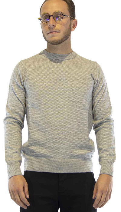 Maglia uomo Seventy grigia in lana con micro disegno. MT1991 910390 - Luisa Trendy (5198023164039)