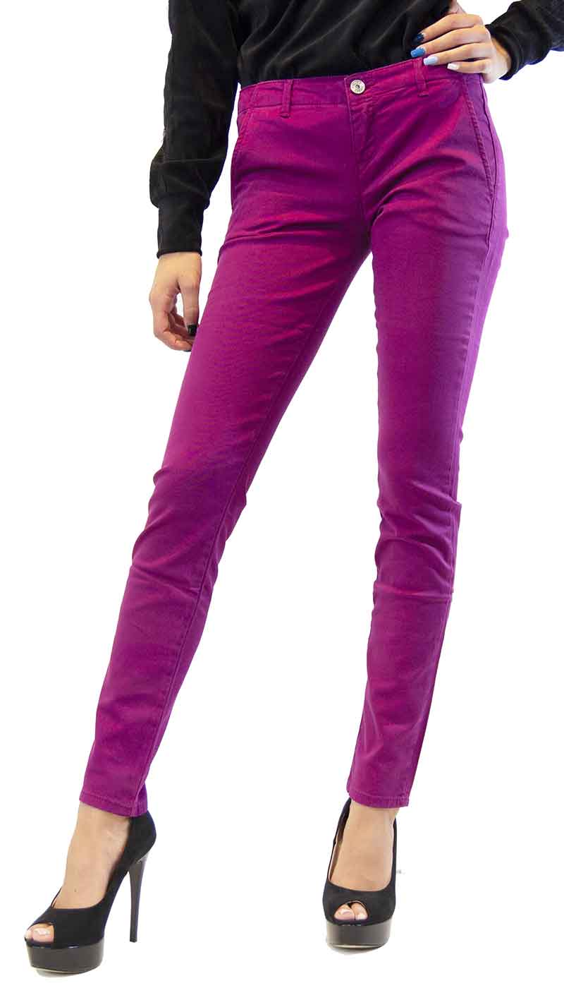 Pantalone donna Blugirl Folies viola in cotone a sigaretta. - Luisa Trendy (5194868981895)