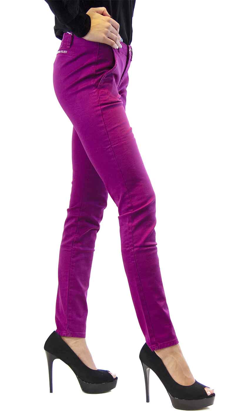 Pantalone donna Blugirl Folies viola in cotone a sigaretta. - Luisa Trendy (5194868981895)