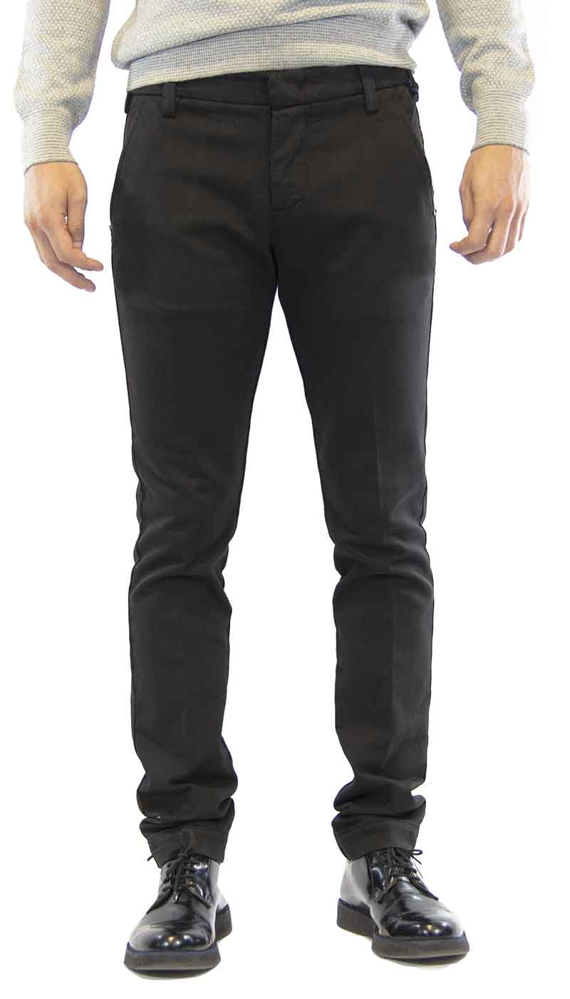 Pantalone uomo Entre Amis nero in cotone. A/I 2020/21 A218201/1987 - Luisa Trendy (5200348020871)