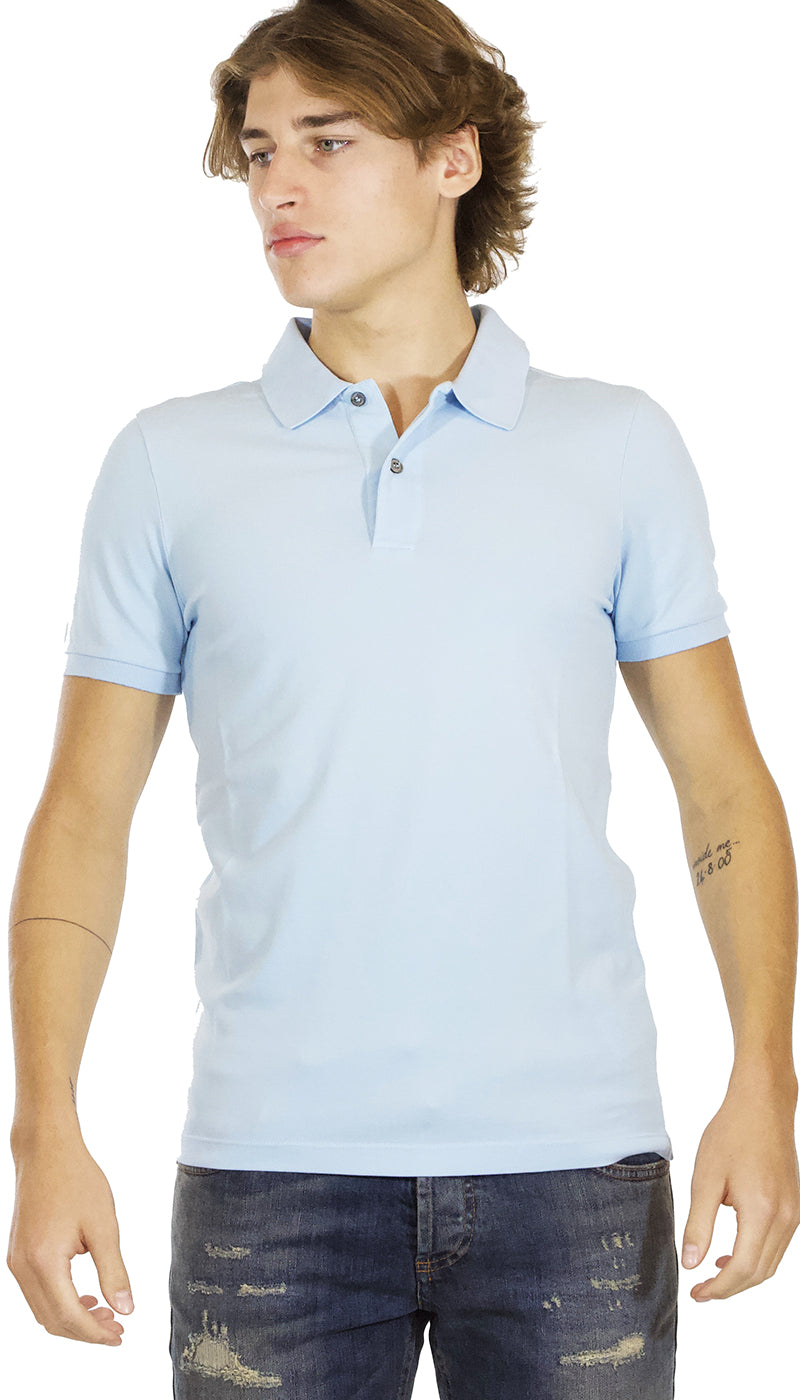 Polo uomo Seventy manica corta in cotone piquet celeste. - Luisa Trendy (5214854119559)