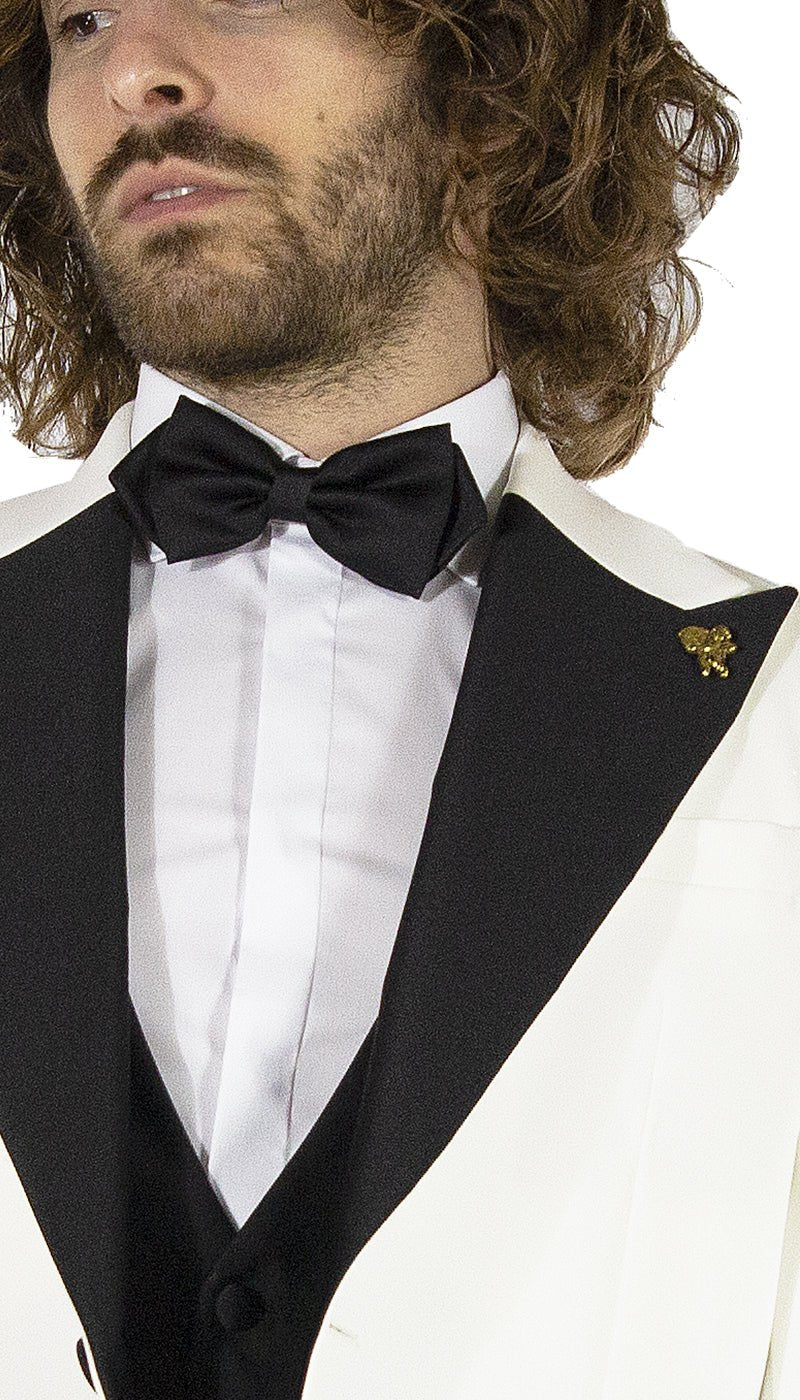 Angelo Toma Smoking da Cerimonia bianco con revers a contrasto. Abiti e giacche - Boutique Luisa Trendy