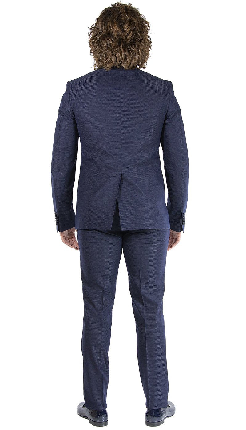Angelo Toma Smoking da Cerimonia blu con trama operata. Abiti e giacche - Boutique Luisa Trendy