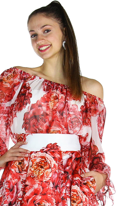 Atelier Legora Blusa fantasia rose rosse. Bluse e camicie - Boutique Luisa Trendy