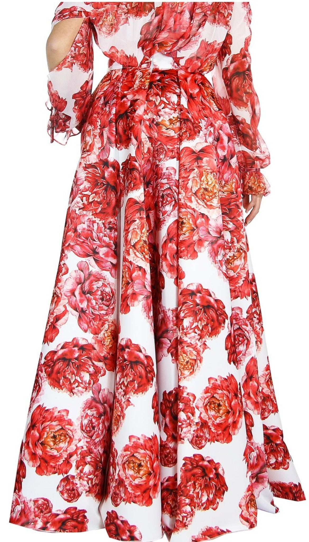 Atelier Legora Gonnellone fantasia rose rosse. Gonna - Boutique Luisa Trendy