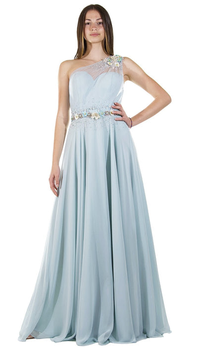 Avantgarde Abito lungo stile impero in voile monospalla. Vestiti - Boutique Luisa Trendy