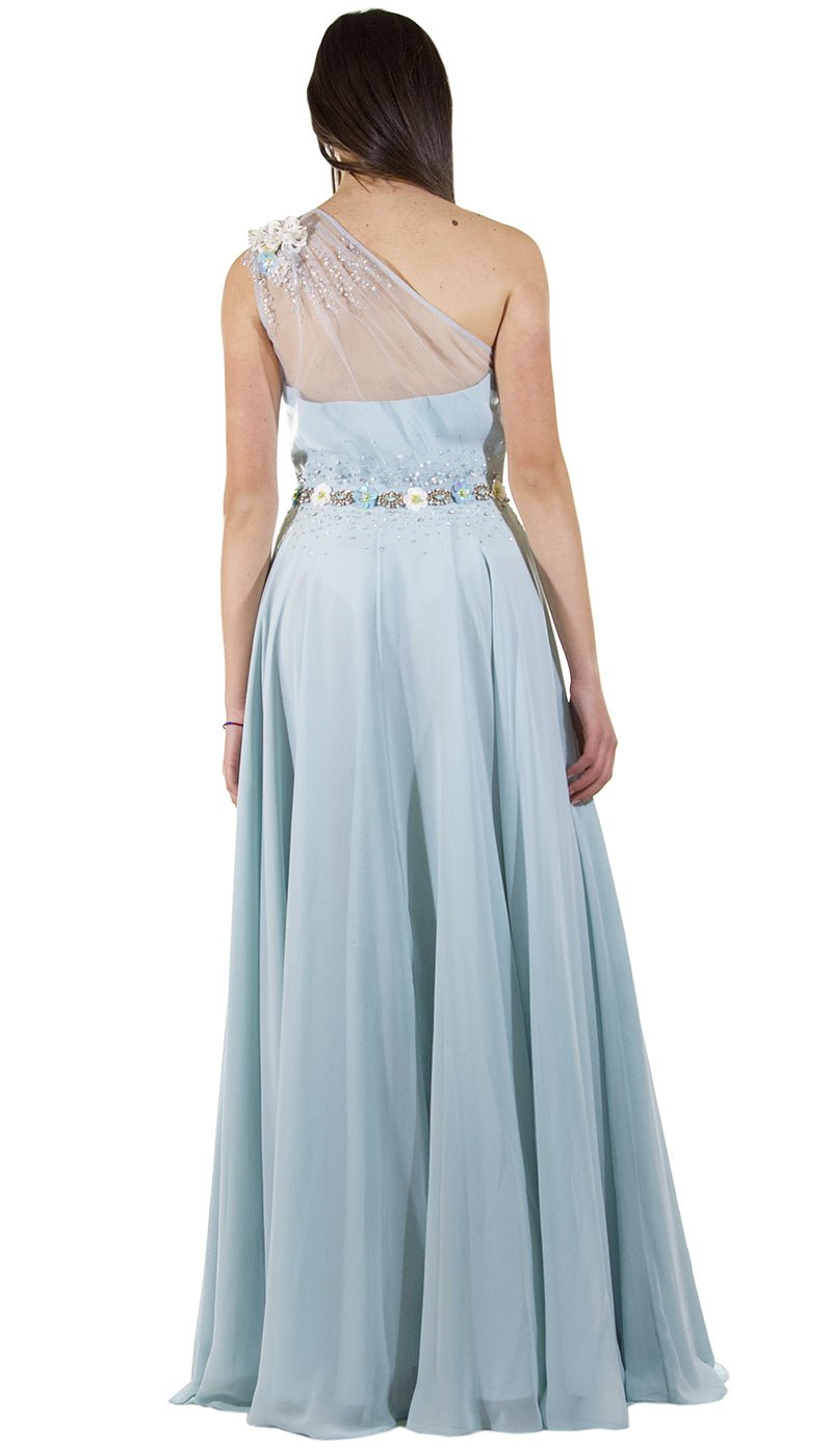 Avantgarde Abito lungo stile impero in voile monospalla. Vestiti - Boutique Luisa Trendy