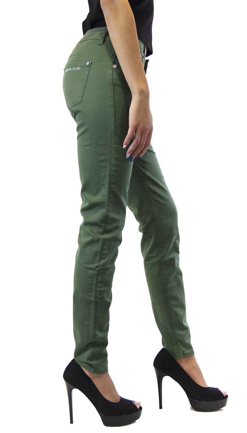Blugirl Pantalone donna Folies verde in cotone a sigaretta. Pantalone Donna - Boutique Luisa Trendy