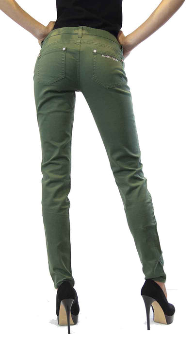 Blugirl Pantalone donna Folies verde in cotone a sigaretta. Pantalone Donna - Boutique Luisa Trendy