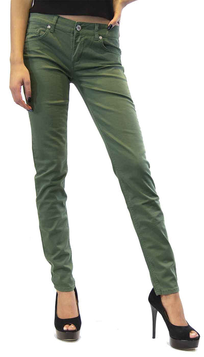 Blugirl Pantalone donna Folies verde in cotone a sigaretta. Pantalone Donna - Boutique Luisa Trendy