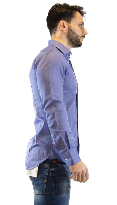 Brancaccio Camicia uomo blu microfantasia. Camicia e gilet - Boutique Luisa Trendy