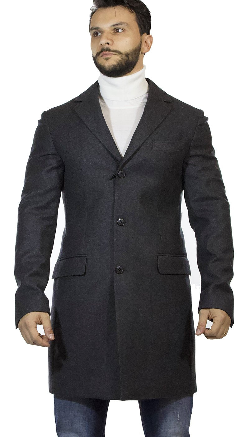 Brian Dales Cappotto lungo uomo grigio in lana Capispalla Uomo - Boutique Luisa Trendy