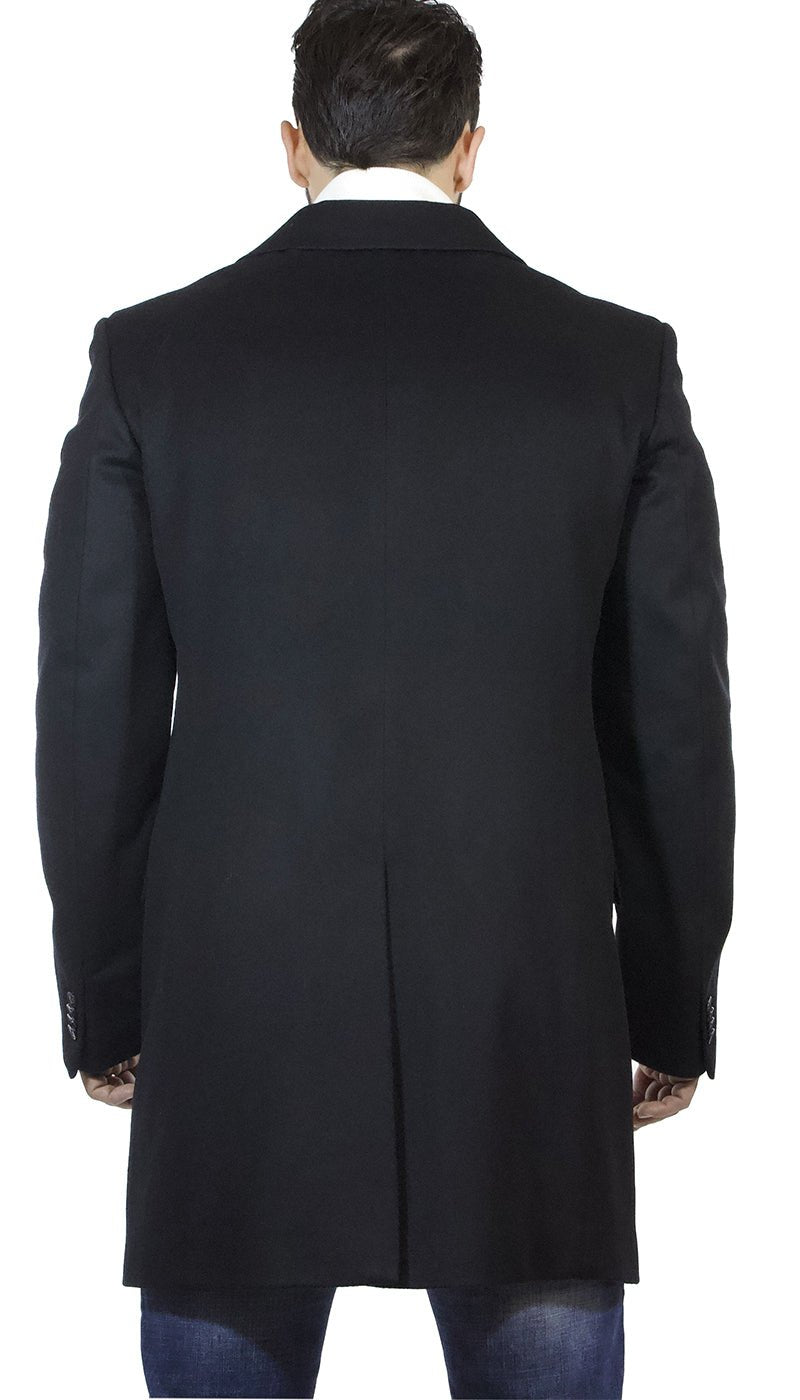Brian Dales Cappotto lungo uomo nero in lana. Capispalla Uomo - Boutique Luisa Trendy