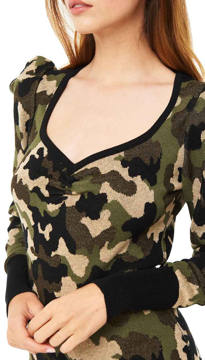 Denny Rose Abito corto donna in maglia lurex stampa camouflage Vestiti - Boutique Luisa Trendy