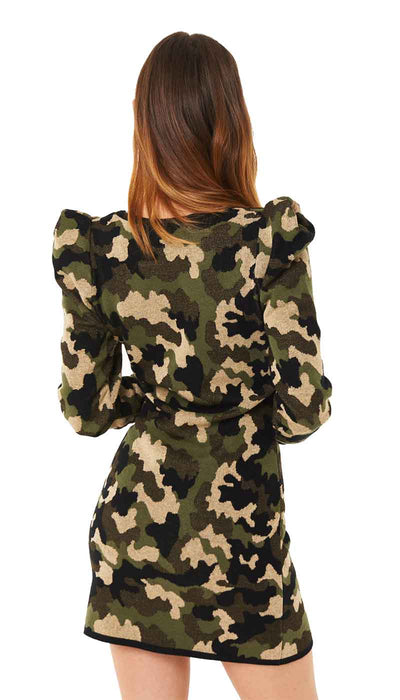 Denny Rose Abito corto donna in maglia lurex stampa camouflage Vestiti - Boutique Luisa Trendy