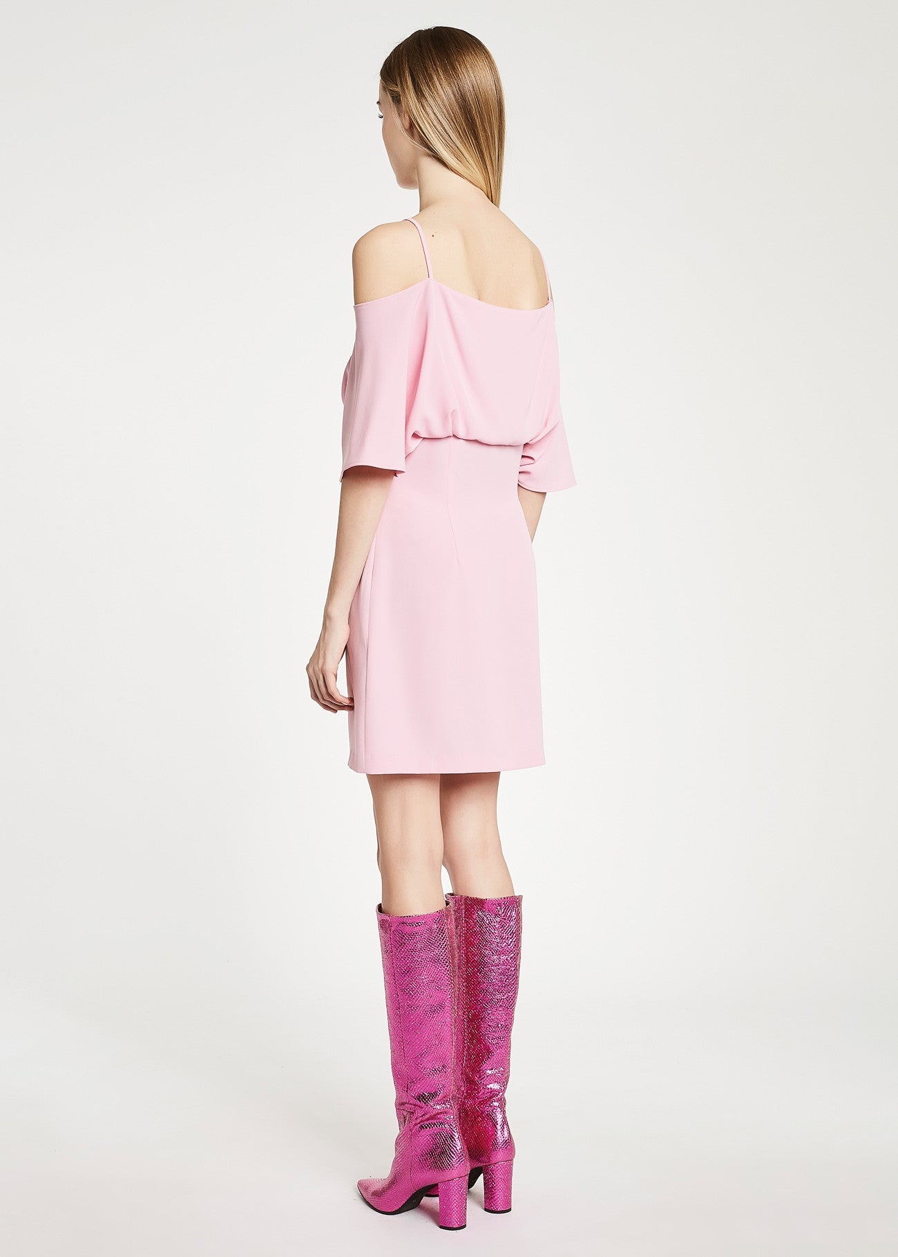 Denny Rose abito donna rosa con scollo stile impero e spalline. Vestiti - Boutique Luisa Trendy
