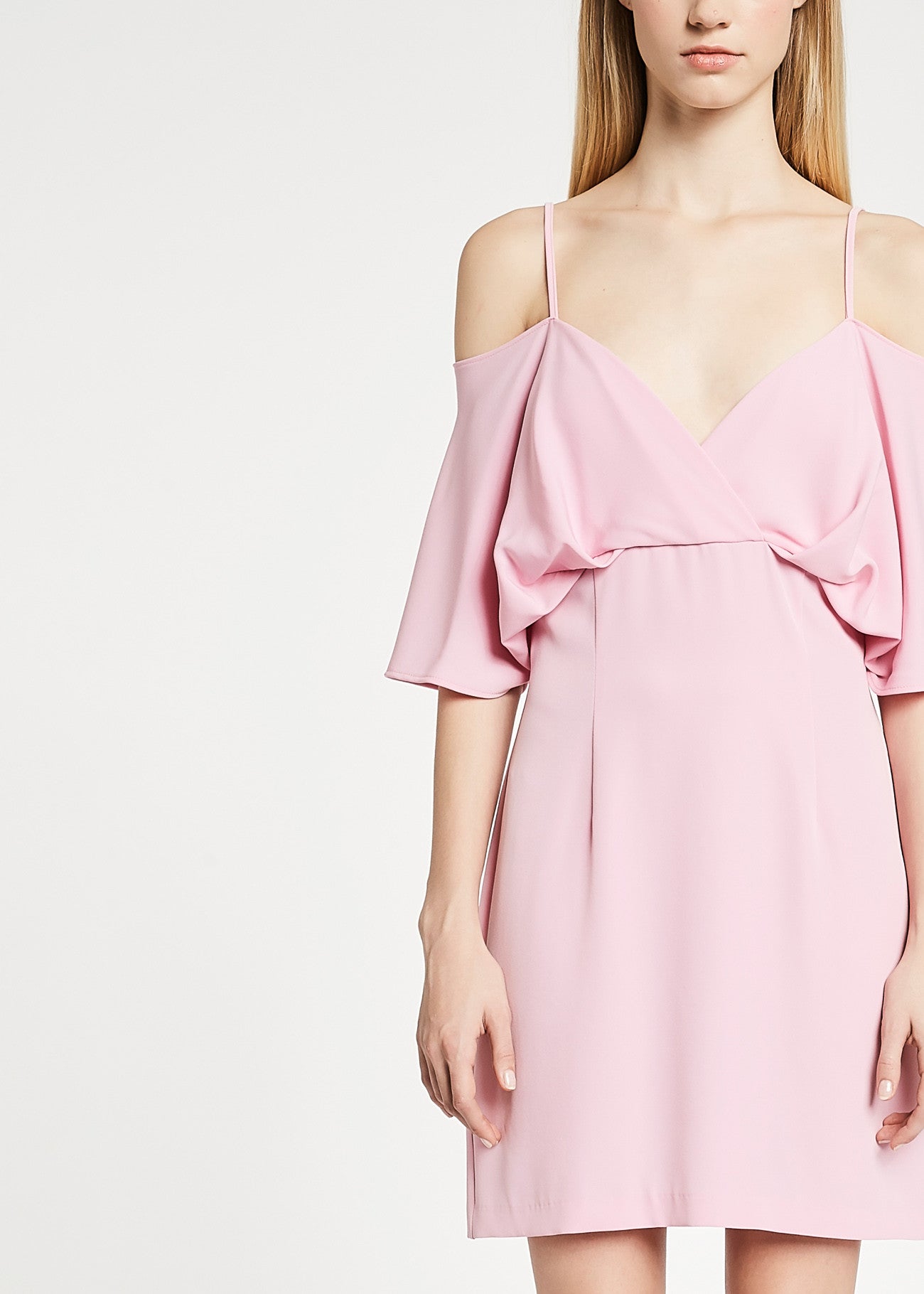 Denny Rose abito donna rosa con scollo stile impero e spalline. Vestiti - Boutique Luisa Trendy