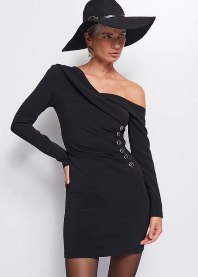 Denny Rose Abito off the shoulder e bottoni logati sul fianco Vestiti - Boutique Luisa Trendy