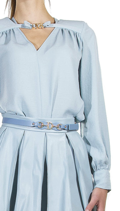 Denny Rose Gonna in similpelle con contropieghe. 121DD70004 Gonna - Boutique Luisa Trendy