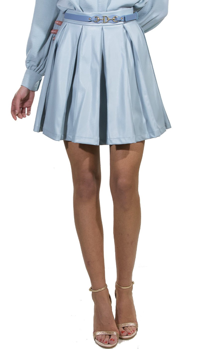 Denny Rose Gonna in similpelle con contropieghe. 121DD70004 Gonna - Boutique Luisa Trendy