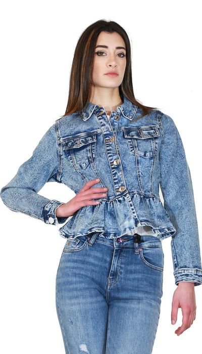 Denny Rose Jeans Giacca in denim con balza Capispalla Donna - Boutique Luisa Trendy