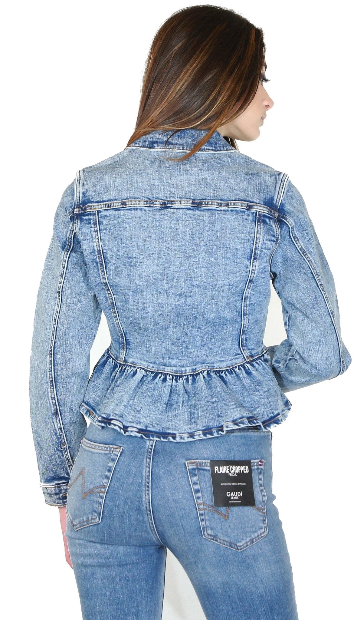 Denny Rose Jeans Giacca in denim con balza Capispalla Donna - Boutique Luisa Trendy