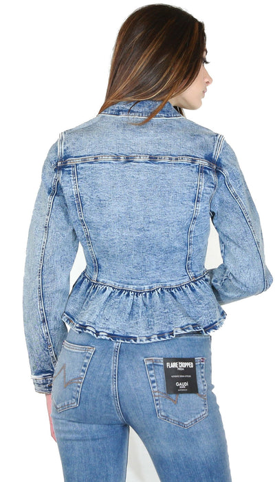Denny Rose Jeans Giacca in denim con balza Capispalla Donna - Boutique Luisa Trendy