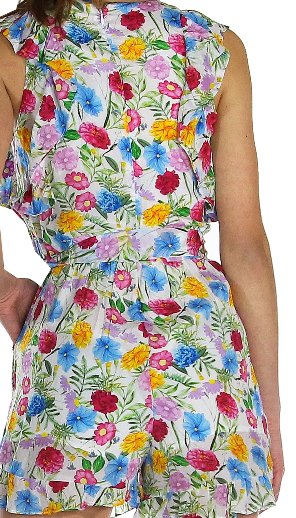 Denny Rose Jeans Tuta con shorts con motivo floreale all over. Vestiti - Boutique Luisa Trendy
