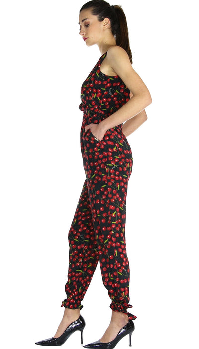 Denny Rose Jeans Tuta in raso con stampa all over. Vestiti - Boutique Luisa Trendy