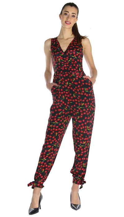 Denny Rose Jeans Tuta in raso con stampa all over. Vestiti - Boutique Luisa Trendy