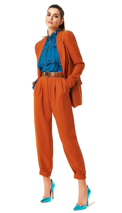 Denny Rose Pantalone donna con doppia pences a vita alta. Pantalone Donna - Boutique Luisa Trendy