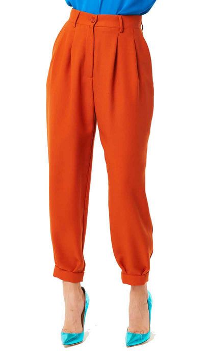 Denny Rose Pantalone donna con doppia pences a vita alta. Pantalone Donna - Boutique Luisa Trendy