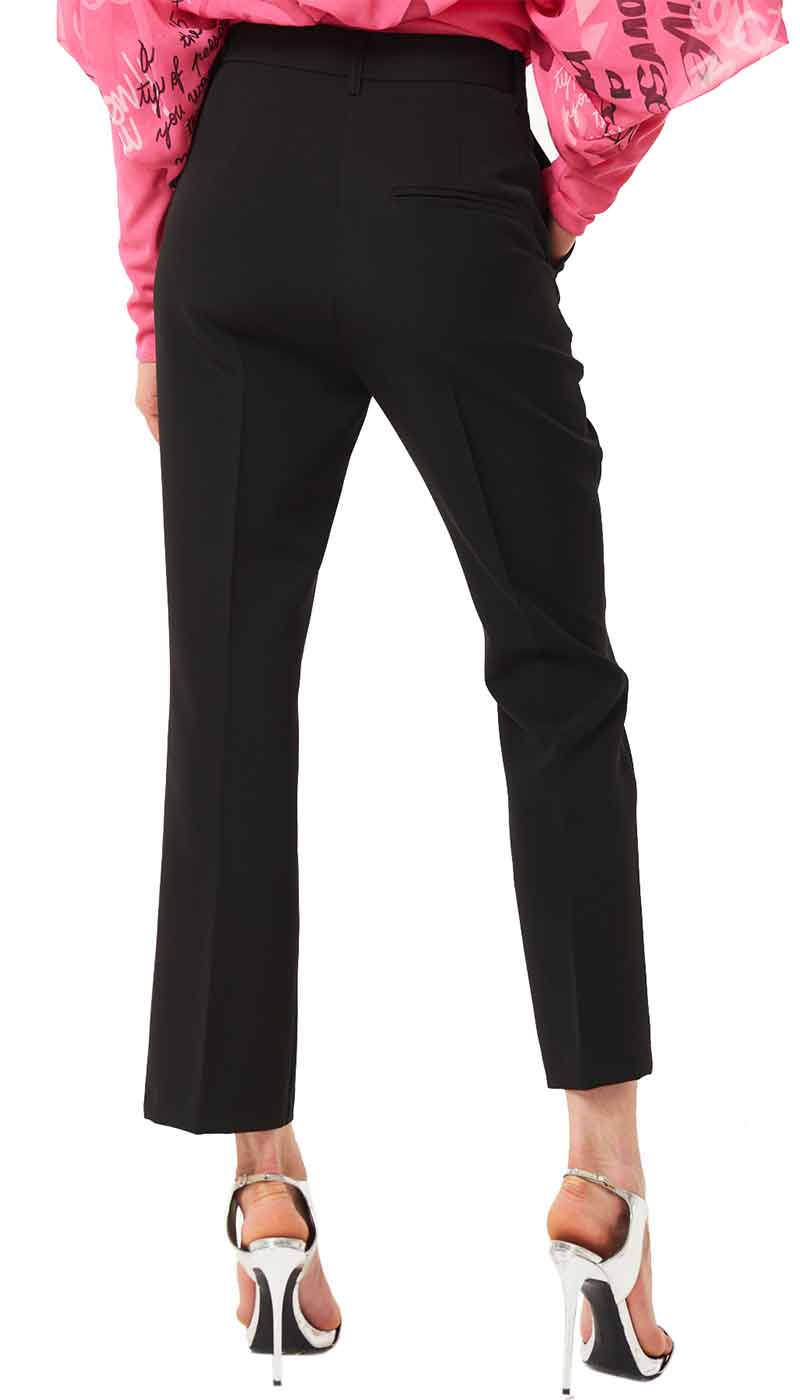 Denny Rose Pantalone donna nero leggermente svasato Pantalone Donna - Boutique Luisa Trendy