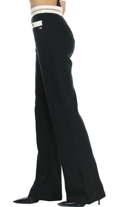 Denny Rose Pantalone in bouclé dalla linea dritta. Pantalone Donna - Boutique Luisa Trendy
