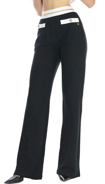 Denny Rose Pantalone in bouclé dalla linea dritta. Pantalone Donna - Boutique Luisa Trendy