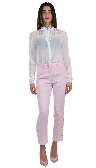 Denny Rose Pantalone in cotone armaturato con bottoni. Pantalone Donna - Boutique Luisa Trendy