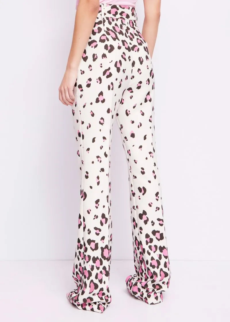 Denny Rose Pantalone in tessuto stretch animalier