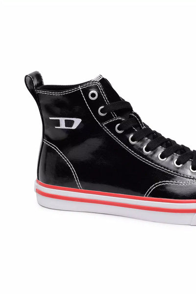 Diesel Sneaker alte da uomo in vinile lucido. S - Athos Mid Scarpe Uomo - Boutique Luisa Trendy