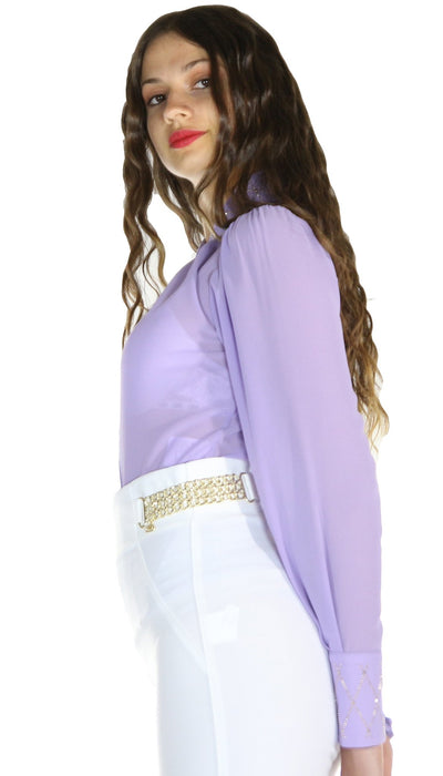 DiveDivine Camicia in georgette con strass. Bluse e camicie - Boutique Luisa Trendy