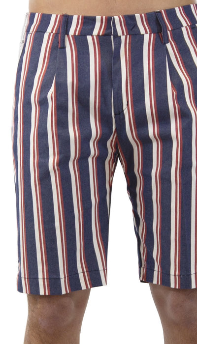 Entre Amis Bermuda a righe con pences. P188340/1427 Pantaloni Uomo - Boutique Luisa Trendy