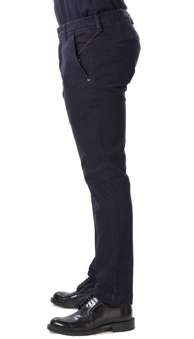 Entre Amis Collezione O'Sart Pantalone blu in raso di cotone corto con cinturino. Pantaloni Uomo - Boutique Luisa Trendy