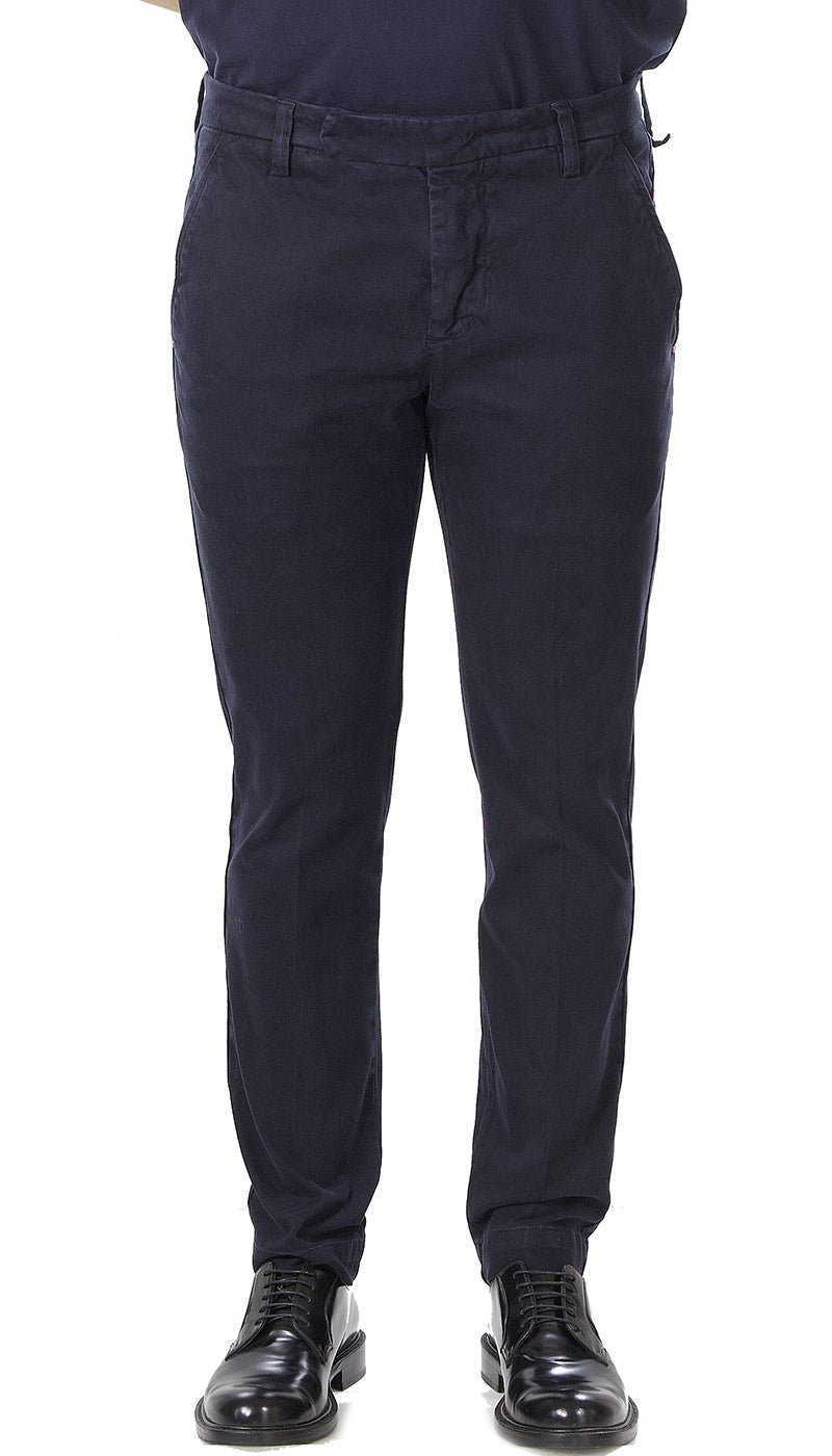 Entre Amis Collezione O'Sart Pantalone blu in raso di cotone corto con cinturino. Pantaloni Uomo - Boutique Luisa Trendy